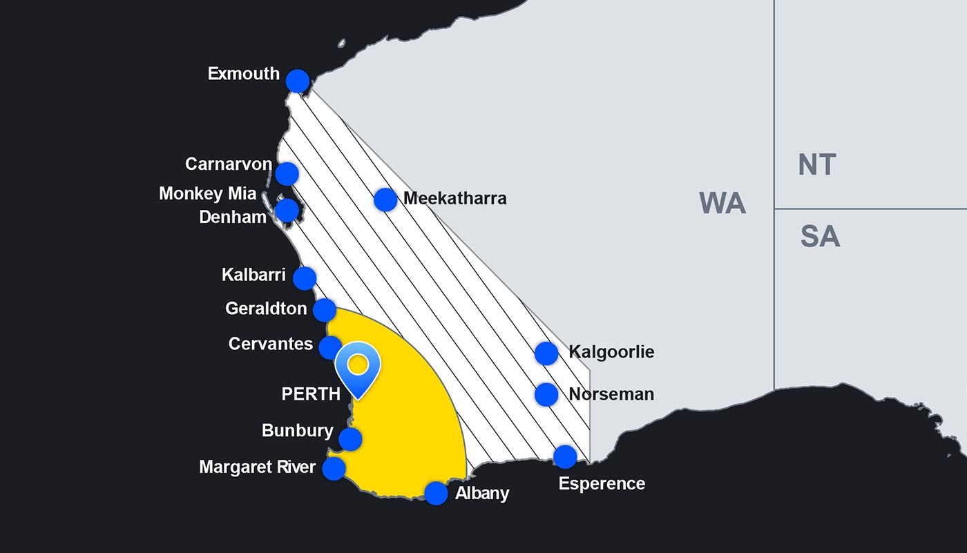 Area of car hire WA