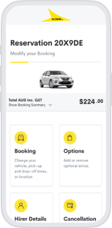 Car hire on mobile